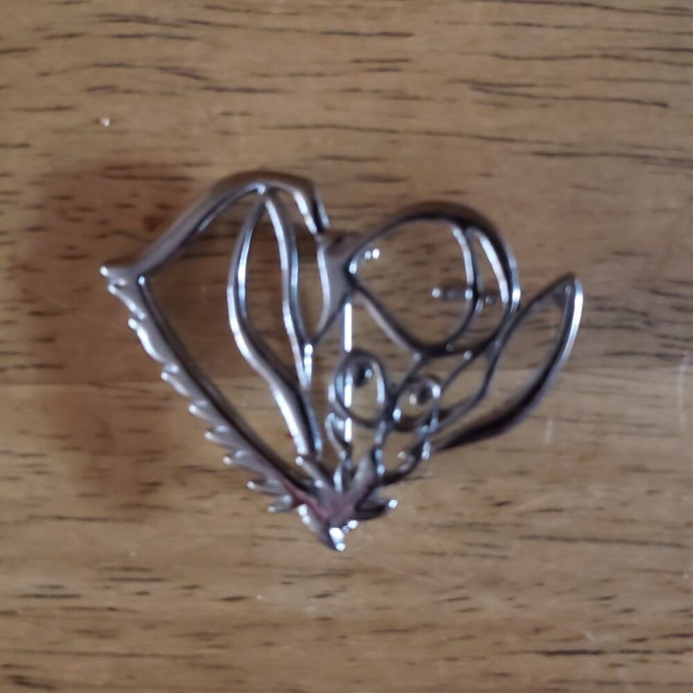 Abstract silver tone brooch - Picture 1 of 1